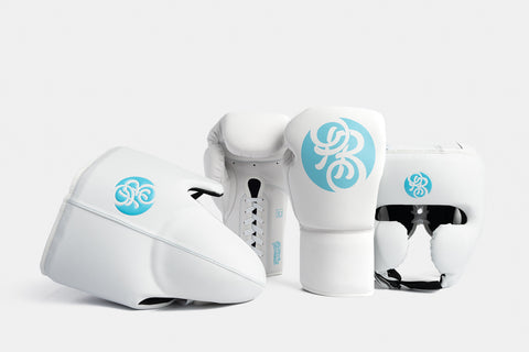 Gladiator Pinnacle Sparring Kit - Iceman (Matte White/ Ice Blue)