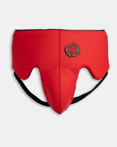 Gladiator Hipguard Groin Protector - Ruby Red (Matte Red/Black)