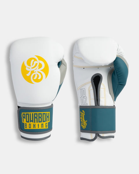 Undefeated Velcro Gloves - Dubs (Matte White/ Yellow/ Pale Blue)