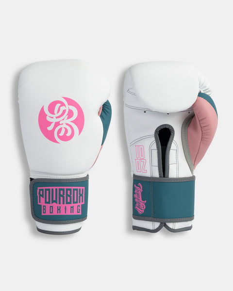 Undefeated Velcro Gloves - Isla (Matte White/ Pink/ Pale Blue)