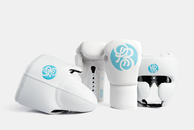 Gladiator Pinnacle Sparring Kit - Iceman (Matte White/ Ice Blue)