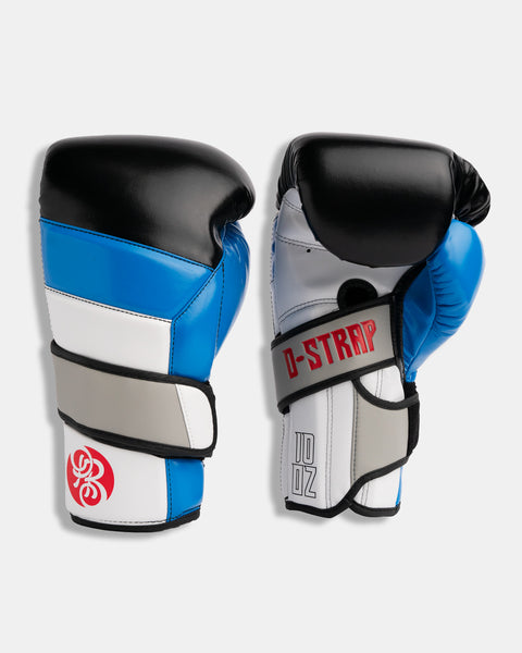 D-Strap Double Velcro Gloves - Allstar (Black/ Blue/ White)