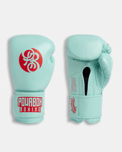 Undefeated Velcro Gloves - Arctica Burn (Teal Blue/ Red)