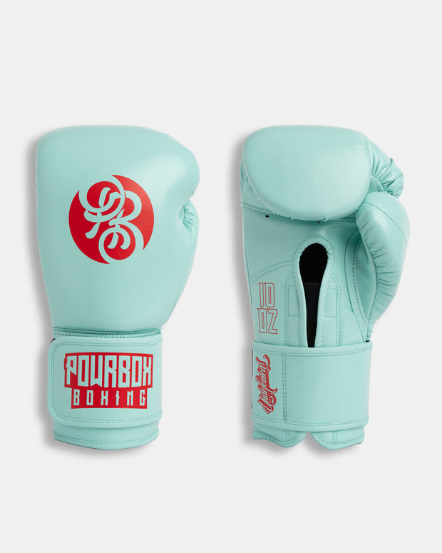 Undefeated Velcro Gloves - Arctica Burn (Teal Blue/ Red)