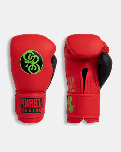 Undefeated Velcro Gloves -  Inferno (Matte Red/ Lime Green/ Black)