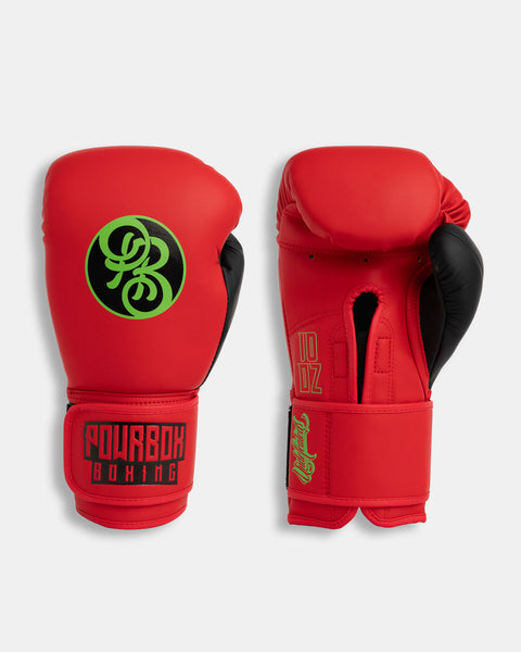 Undefeated Velcro Gloves -  Inferno (Matte Red/ Lime Green/ Black)