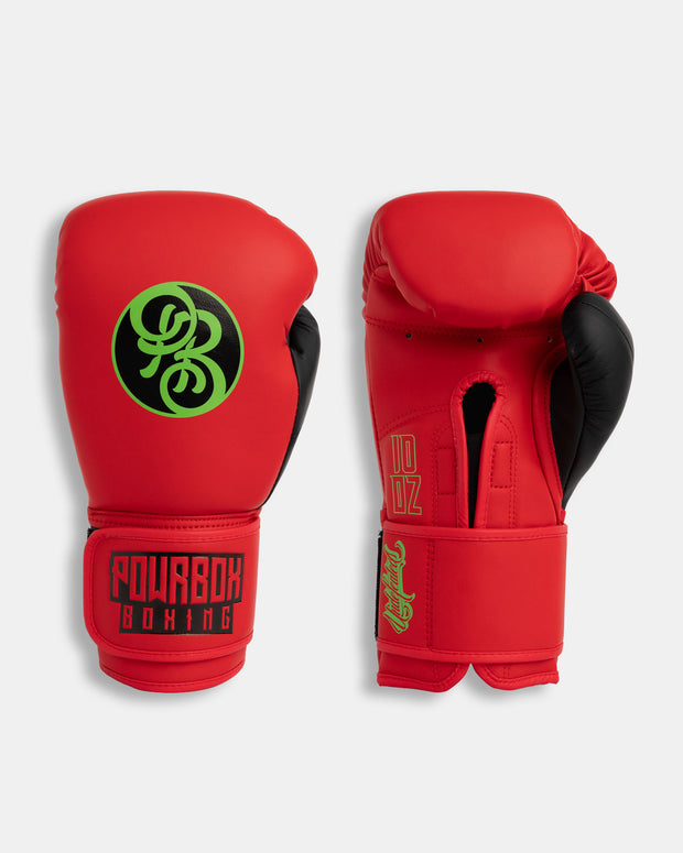 Undefeated Velcro Gloves -  Inferno (Matte Red/ Lime Green/ Black)