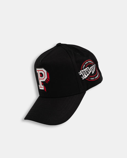 P Embroidered Snapback (Black/Red/White)