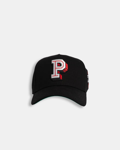 P Embroidered Snapback (Black/Red/White)