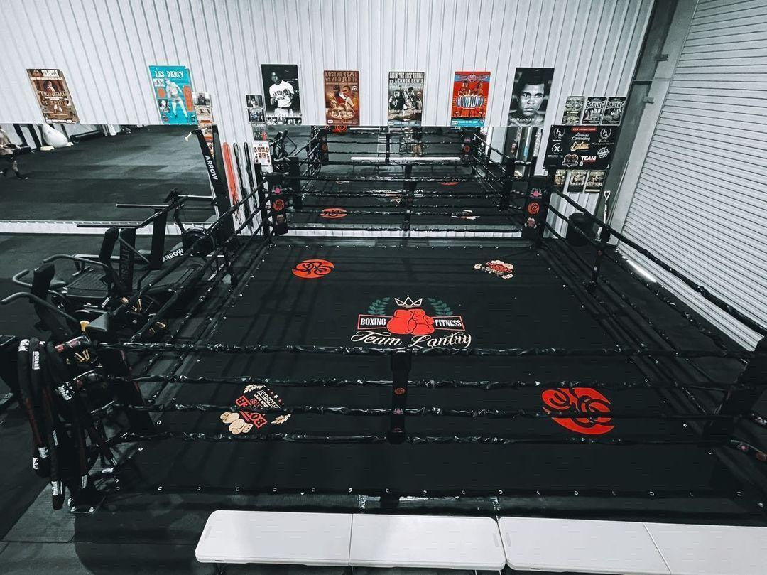 Custom Powrbox boxing ring at Team Lantry Boxing & Fitness
