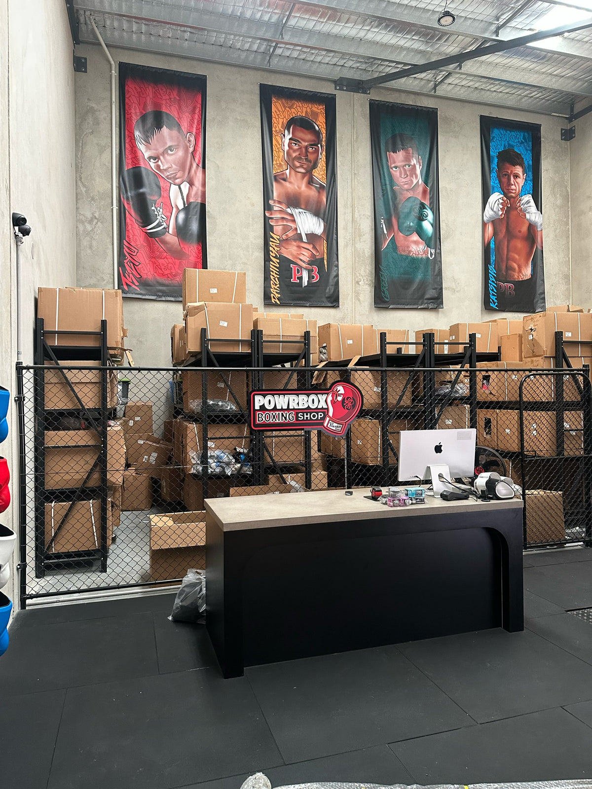 Powrbox warehouse and boxing shop in Smeaton Grange, NSW