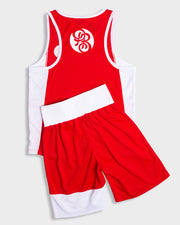 Powrlight V1- Amateur Boxing Competition Shorts/ Singlet Set (Red)