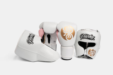 Exile Sparring Kit - Romeo (White/Baby Pink/Gold)
